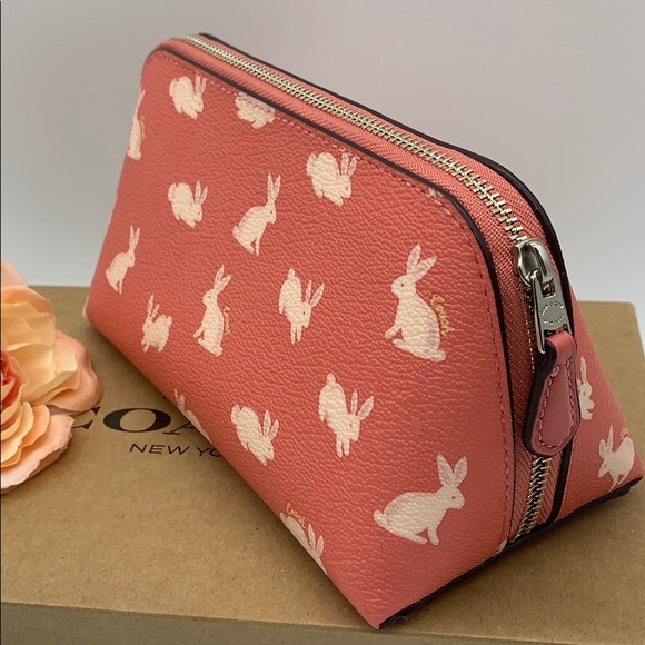 COACH COACH COSMETIC CASE WITH BUNNY SCRIPT PRINT - Picture 8 of 16